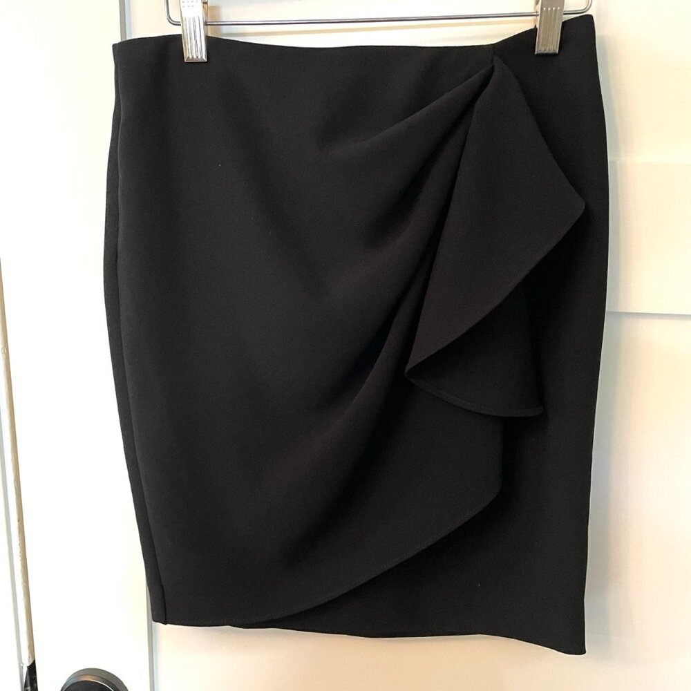 Zara Basic Black Pencil Skirt with Ruffle